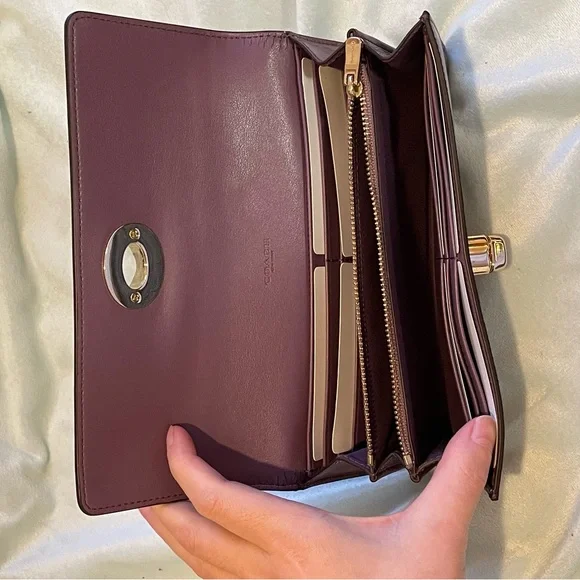 Coach Dark Lavender Leather Wallet - Picture 5 of 10